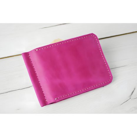 Кожаный кошелек с зажимом для купюр и монетницей GS 12,5 * 8,5 см фуксия Кожаный кошелек с зажимом для купюр и монетницей GS 12,5 * 8,5 см фуксия