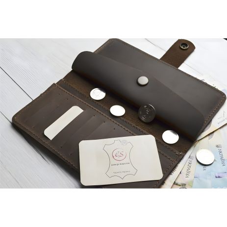 Шкіряний жіночий гаманець GS коричневий Шкіряний жіночий гаманець GS коричневий