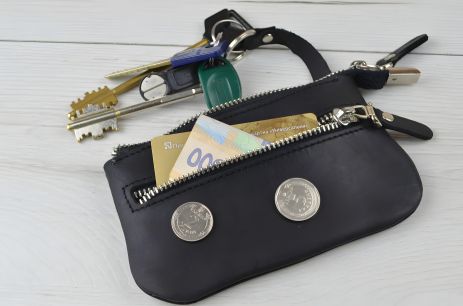 Ключниця з натуральної шкіри GS чорного кольору Ключниця з натуральної шкіри GS чорного кольору