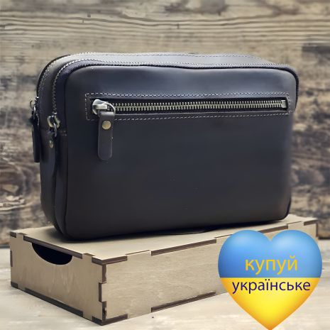 Коричневый клатч-сумка для мужчин из кожи GS