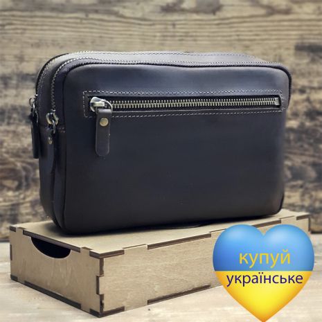 Чоловіча шкіряна сумка клатч GS коричнева