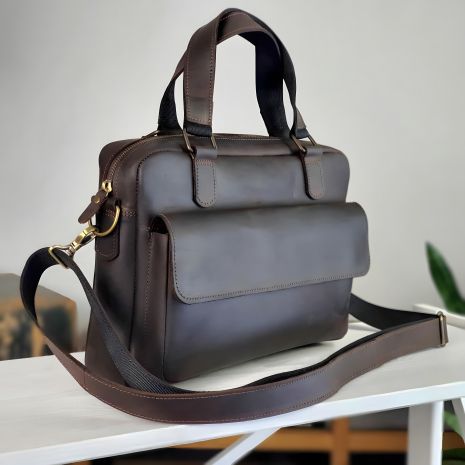 GS Чоловіча шкіряна коричнева сумка для документів GS Чоловіча шкіряна коричнева сумка для документів