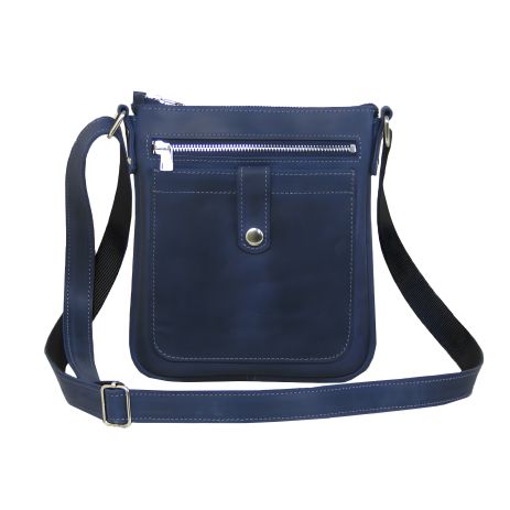 Чоловіча сумка-планшетка GS, шкіряна, синя, 22*20*3 см