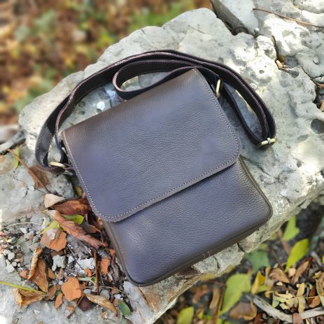 Чоловіча сумка шкіряна GS флотар коричнева