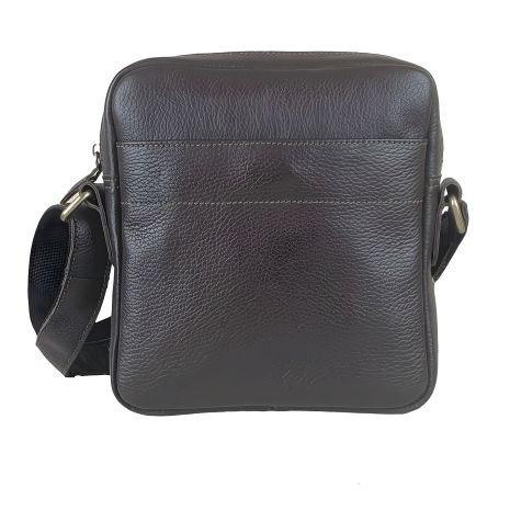 Сумка мужская через плечо GS 22*20*5 см кожаная коричневая флотар