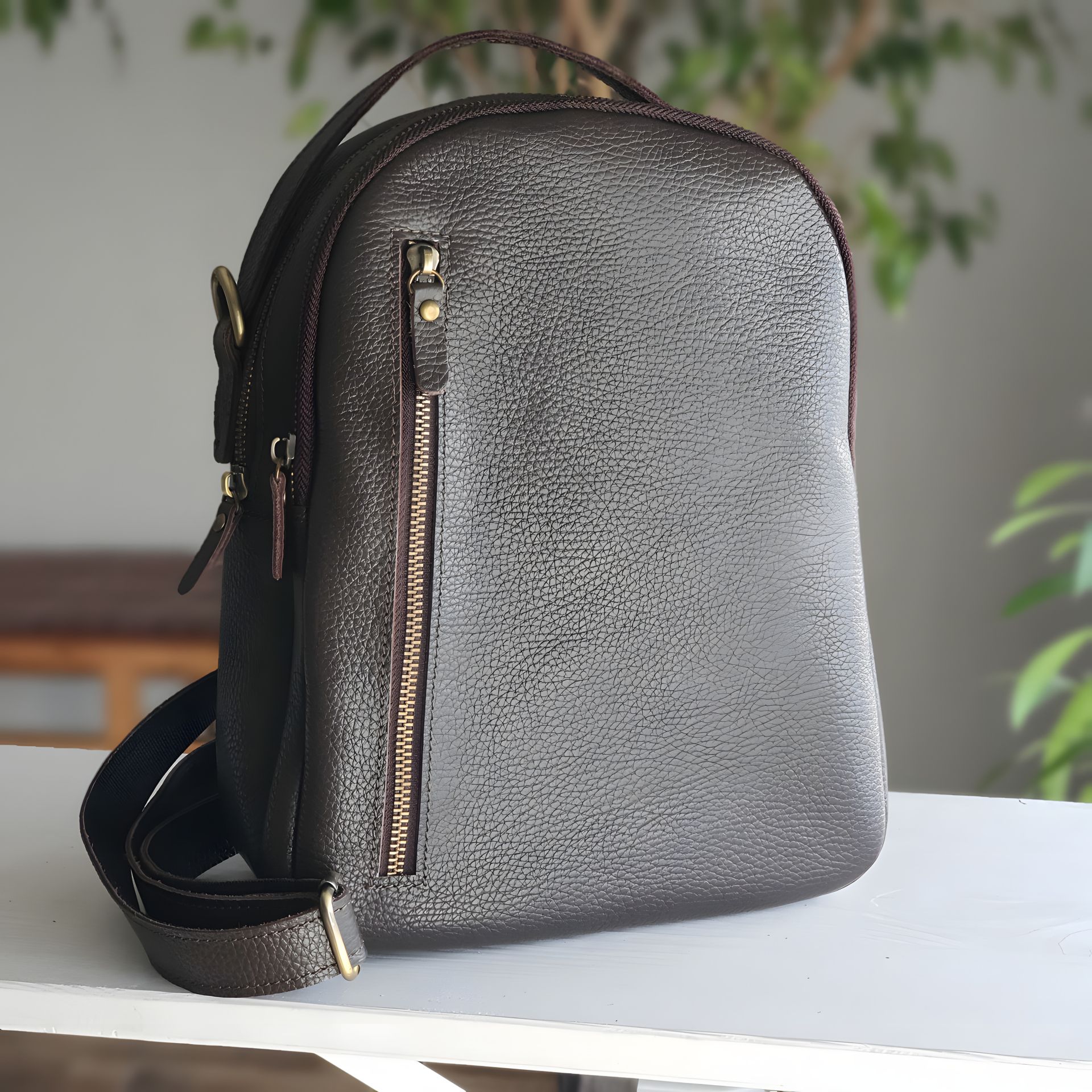 Женский кожаный рюкзак GS коричневый Женский кожаный рюкзак GS коричневый