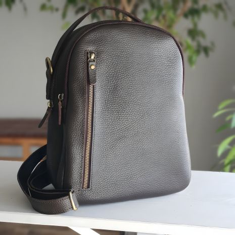 Шкіряний жіночий рюкзак GS коричневий