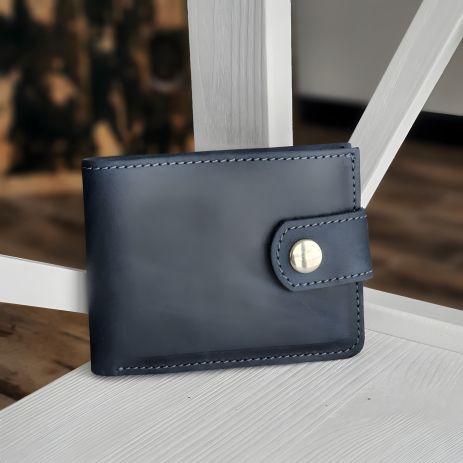 Шкіряний чоловічий гаманець портмоне GS синій Шкіряний чоловічий гаманець портмоне GS синій