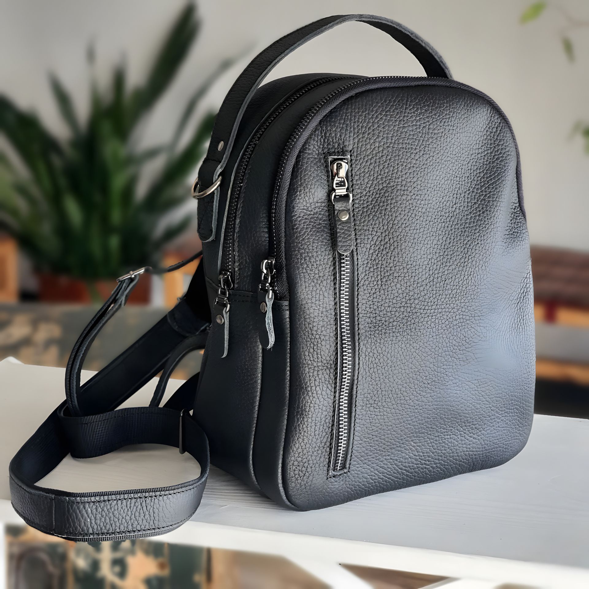 Жіночий рюкзак шкіряний GS чорний Жіночий рюкзак шкіряний GS чорний