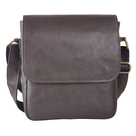 Кожаная мужская сумка через плечо GS 23*20*7 см, флотар коричневая Кожаная мужская сумка через плечо GS 23*20*7 см, флотар коричневая
