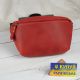 Женская кожаная сумка на пояс бананка GS красная Женская кожаная сумка на пояс бананка GS красная