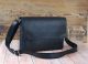 Чорна шкіряна чоловіча сумка через плече GS, 35*24*8 см