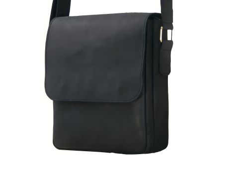 Кожаная мужская сумка GS 2 отдела, размер 23*20*7 см черная