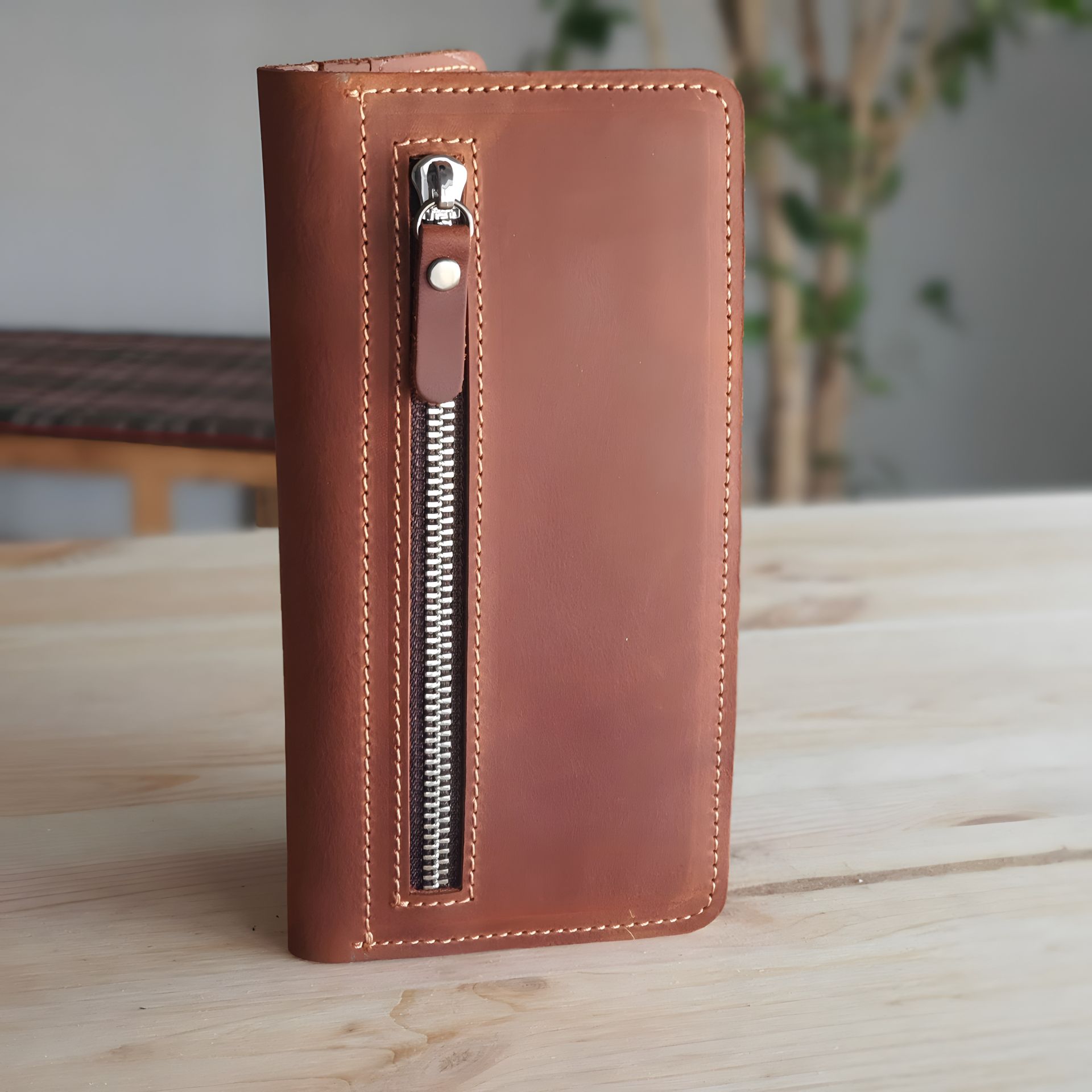 Жіночий шкіряний гаманець GS коньячний Жіночий шкіряний гаманець GS коньячний