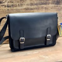 Черная мужская кожаная сумка для документов A4 и ноутбука GS Черная мужская кожаная сумка для документов A4 и ноутбука GS