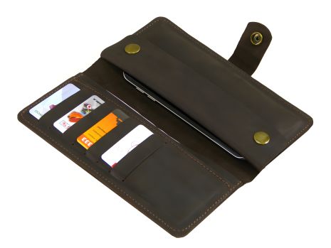 Коричневый кожаный мужской кошелек GS