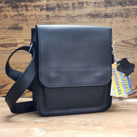 Мужская сумка из кожи GS 23*21*6 см, черная