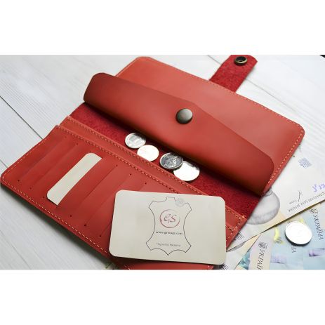Жіночий гаманець червоний шкіряний GS Жіночий гаманець червоний шкіряний GS