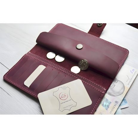 Женский кожаный кошелек GS бордовый Женский кожаный кошелек GS бордовый