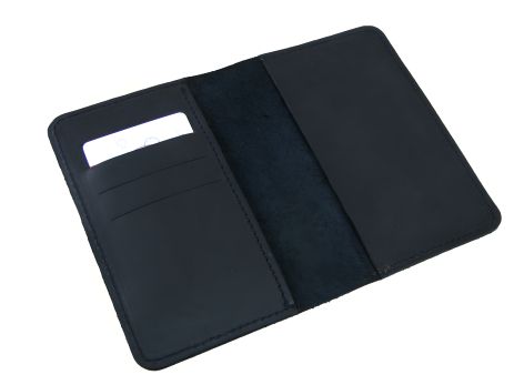 Шкіряна чорна обкладинка для паспорта GS