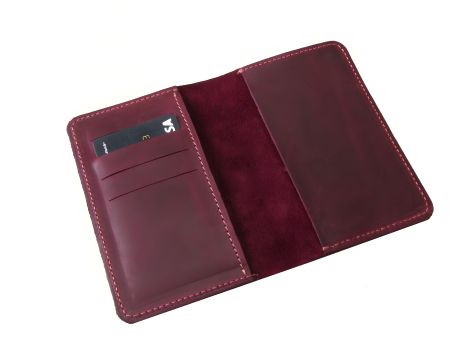 Кожаная обложка для паспорта GS бордовая