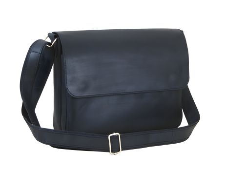 Шкіряна сумка-месенджер для документів А4, GS, чорна Шкіряна сумка-месенджер для документів А4, GS, чорна