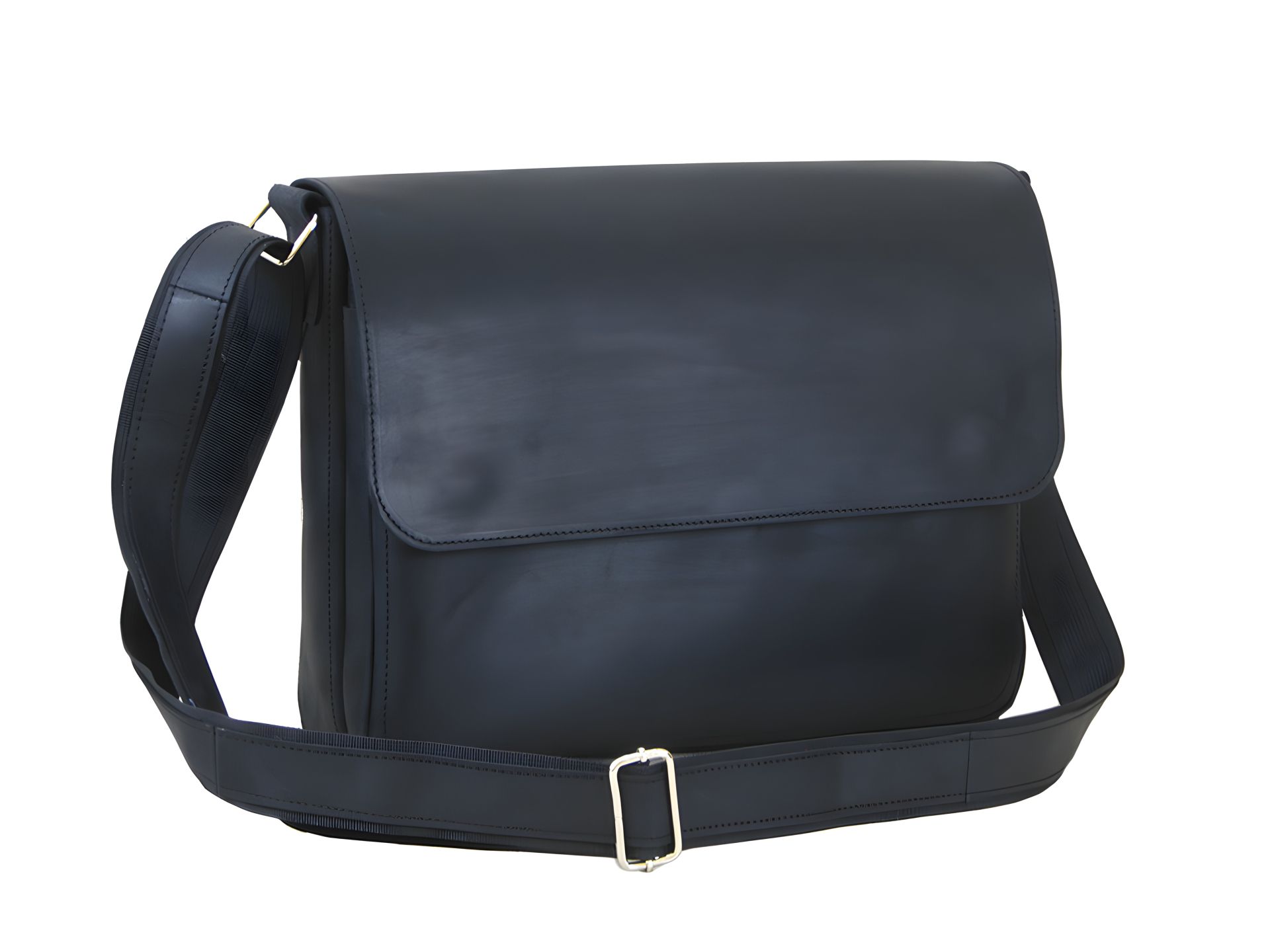 Чёрная кожаная сумка мессенджер для документов А4 GS Чёрная кожаная сумка мессенджер для документов А4 GS