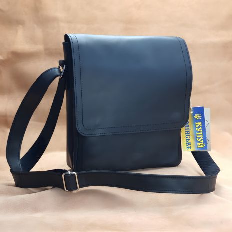 Мужская сумка GS черная 28*24*7 см вместительная