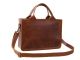 Дорожная кожаная сумка для документов GS коньячного цвета