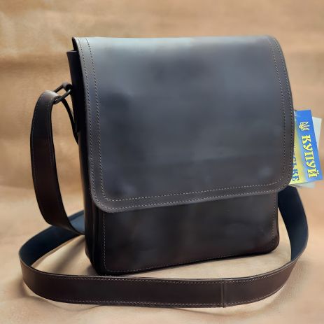 Містка чоловіча коричнева сумка GS 28*24*7 см Містка чоловіча коричнева сумка GS 28*24*7 см