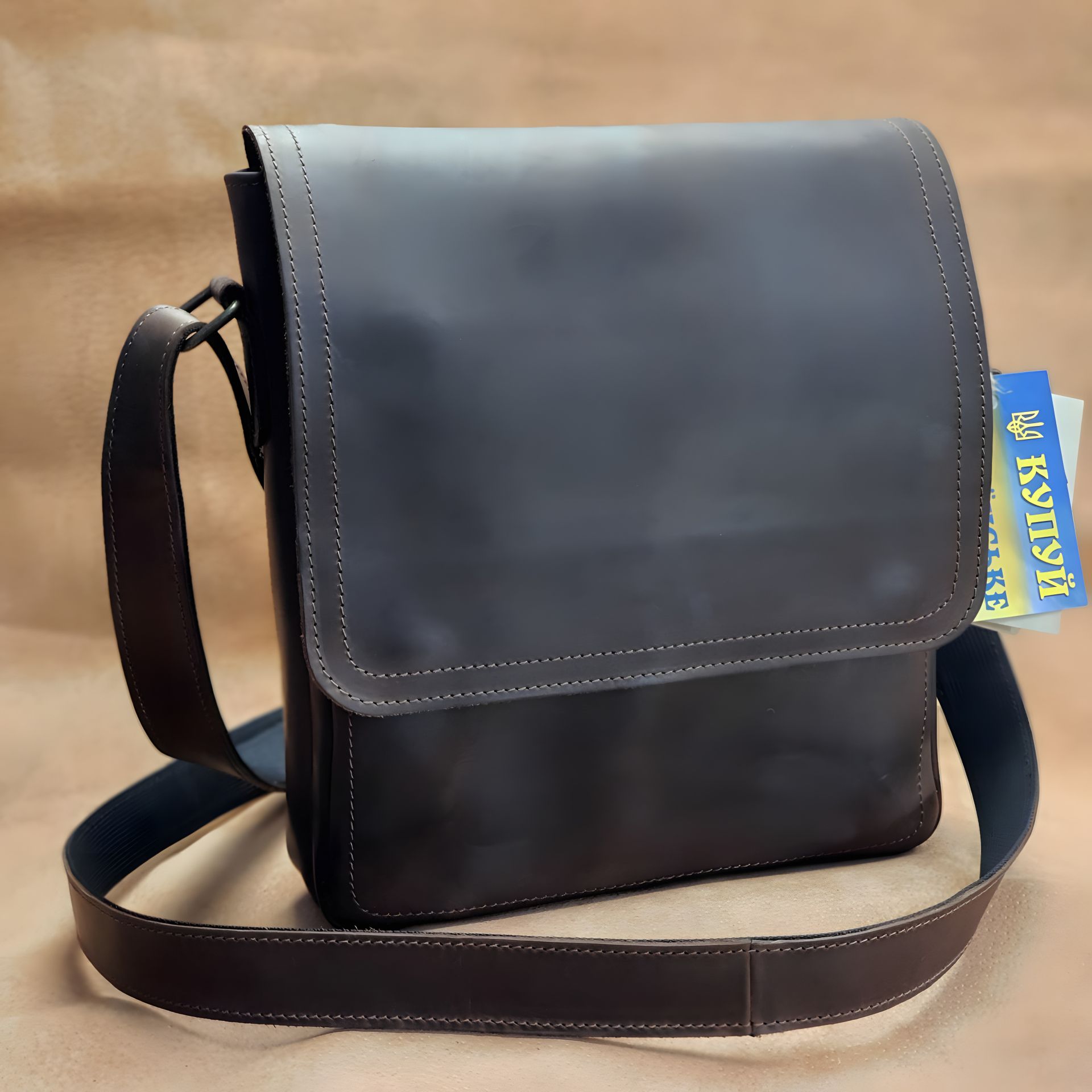 Містка чоловіча коричнева сумка GS 28*24*7 см Містка чоловіча коричнева сумка GS 28*24*7 см