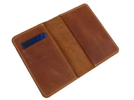 Шкіряна обкладинка для паспорта GS, руда