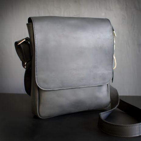 Сумка шкіряна чоловіча через плече GS 28*24*5 см чорна Сумка шкіряна чоловіча через плече GS 28*24*5 см чорна