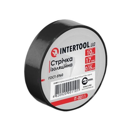 Лента изоляционная 10 м, 17*0,15 мм, черная INTERTOOL IT-0011