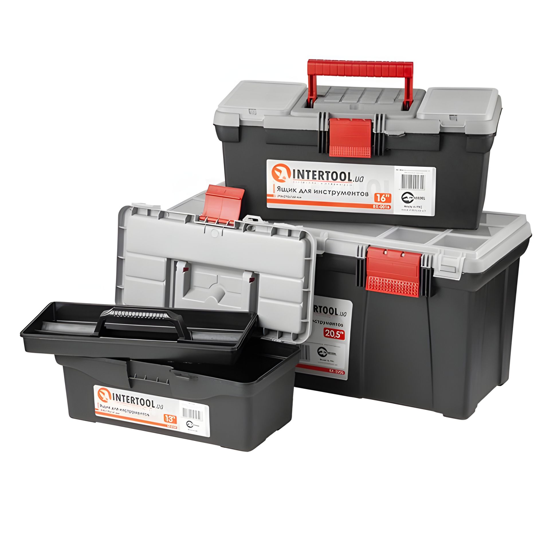 Набор из 3-х ящиков для инструментов INTERTOOL (BX-0125 13", BX-0016 16", BX-0205 20.5") Набор из 3-х ящиков для инструментов INTERTOOL (BX-0125 13", BX-0016 16", BX-0205 20.5")