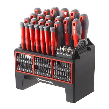 Набор отверток с насадками, 114 ед., Cr-V INTERTOOL VT-3372