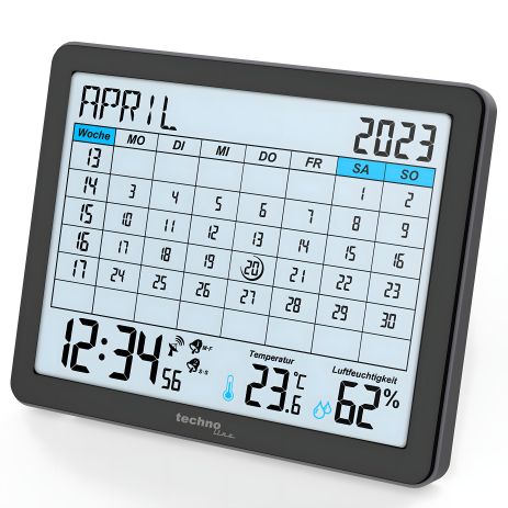 Часы-календарь настольные Technoline WT2600 Black (WT2600)