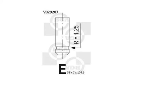 Впускний клапан Opel Combo/Astra F/Corsa A 1.2/1.4i -05, BGA (V029287)