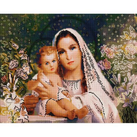 Мозаїка алмазна Ікона Діва Марія з Ісусом 40х50 см ColorArt SP011 Мозаїка алмазна Ікона Діва Марія з Ісусом 40х50 см ColorArt SP011