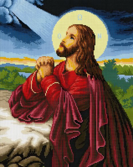 Алмазная мозаика "Икона Иисус на оливковой горе" 40х50 см ColorArt SP014