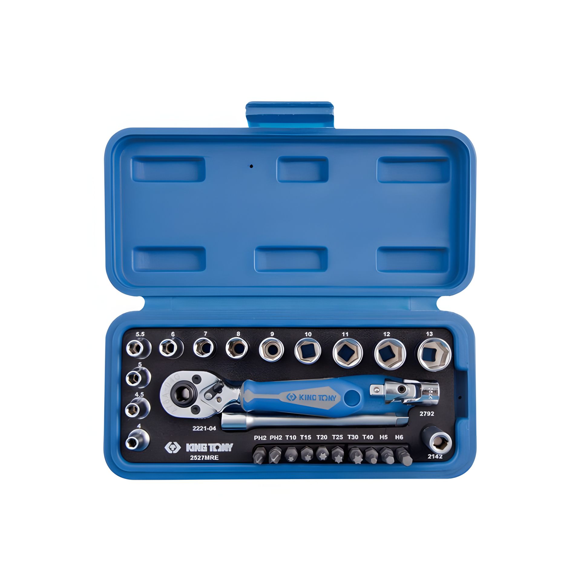 Набор шестигранных головок 1/4" 27 предметов (4-14mm) Набор шестигранных головок 1/4" 27 предметов (4-14mm)