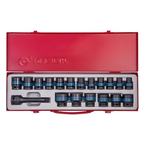 Набор ударных головок 1/2" (10-32 мм) 19 предметов Набор ударных головок 1/2" (10-32 мм) 19 предметов