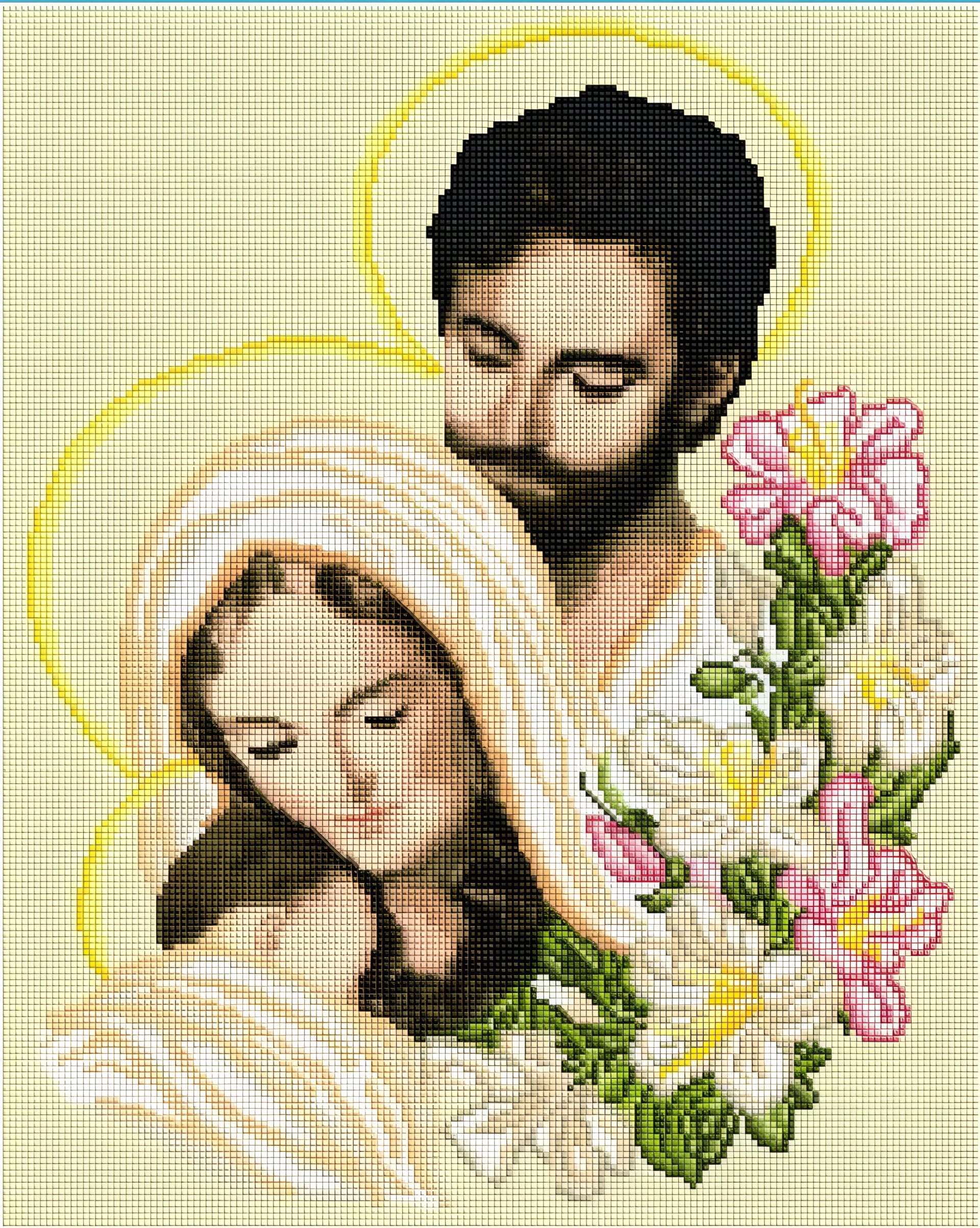 Алмазна мозаїка Ікона Свята родина в ліліях, 40х50 см ColorArt SP024 Алмазна мозаїка Ікона Свята родина в ліліях, 40х50 см ColorArt SP024