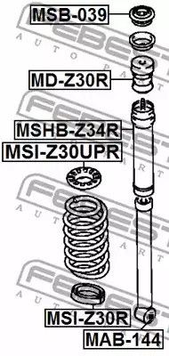 Блок Сейлет заднього амортизатора, Lancer/Outlander 00-09 FEBEST (MAB144)