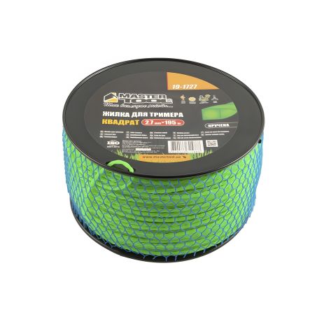 Триммерная леска Квадрат Крученный 2,70 мм 195 м катушка, MASTERTOOL 19-1727