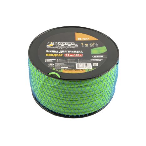 Кручений триммерний шнур КВАДРАТ 2.70 мм 195 м котушка MASTERTOOL 19-1727