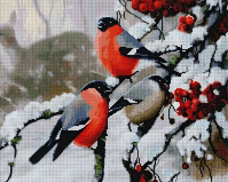 Алмазная мозаика "Снегири" 40х50 см ColorArt SP035
