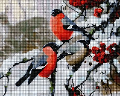 Алмазная мозаика "Снегири" 40х50 см ColorArt SP035