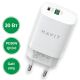 30W зарядний пристрій USB+USB-C (PD30W) HAVIT HV-UC30 White
