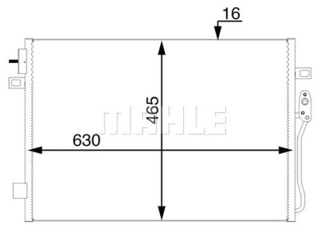 Радіатор кондиціонера Fiat Freemont 2.0/2.4JTD 11-, MAHLE (AC47000S)